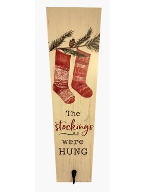 Christmas Stocking Hanger Hook Were Hung Wood Sign Board P Graham Dunn USA